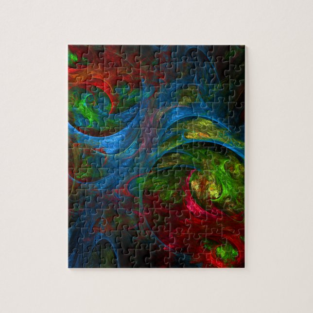 Genesis Blue Abstract Art Jigsaw Puzzle (Vertical)