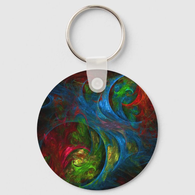 Genesis Blue Abstract Art Keychain (Front)