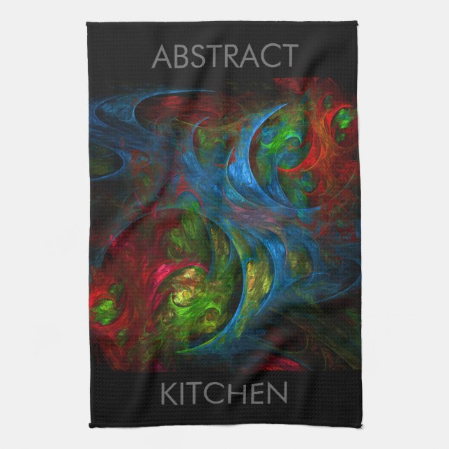 Genesis Blue Abstract Art Kitchen Towel (Vertical)
