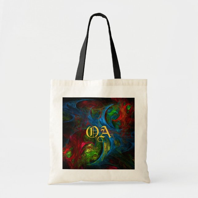 Genesis Blue Abstract Art Monogram Bag (Front)