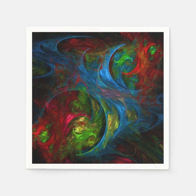 Genesis Blue Abstract Art Napkin (Front)