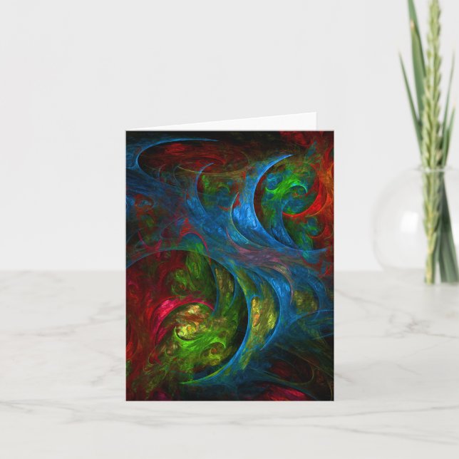Genesis Blue Abstract Art Note Card (Front)