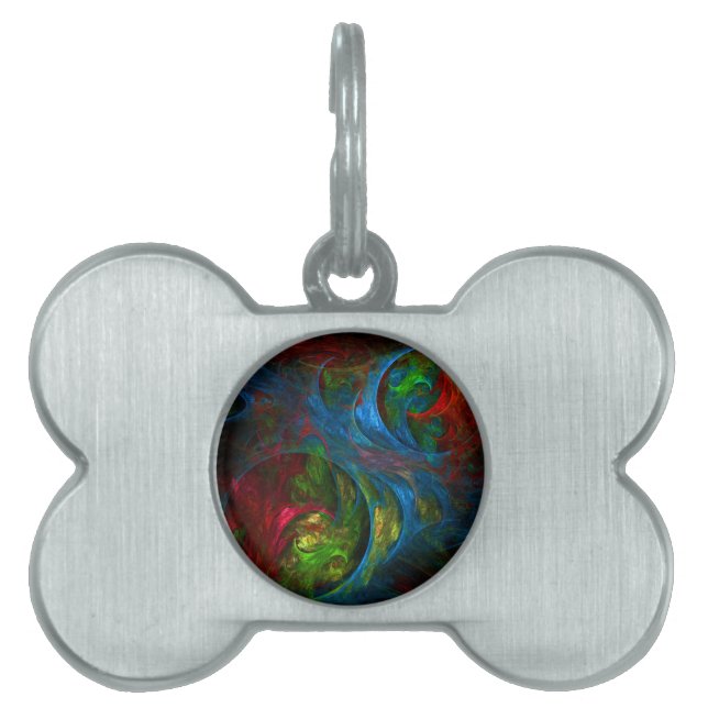 Genesis Blue Abstract Art Pet ID Tag (Front)