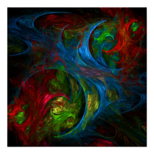Genesis Blue Abstract Art Poster