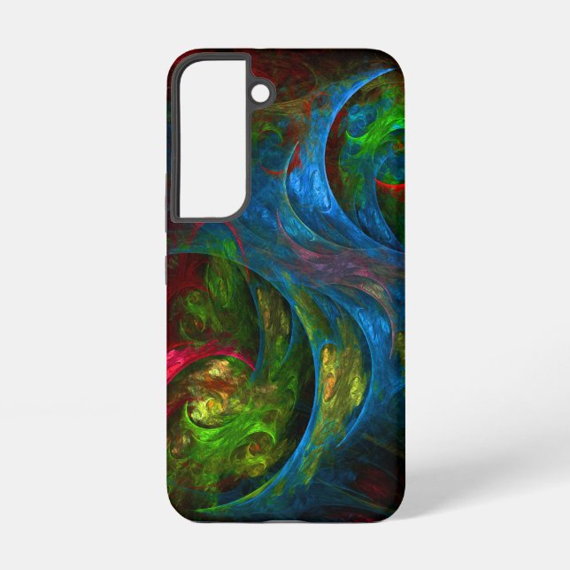 Genesis Blue Abstract Art Samsung Galaxy S22 Case (Back)