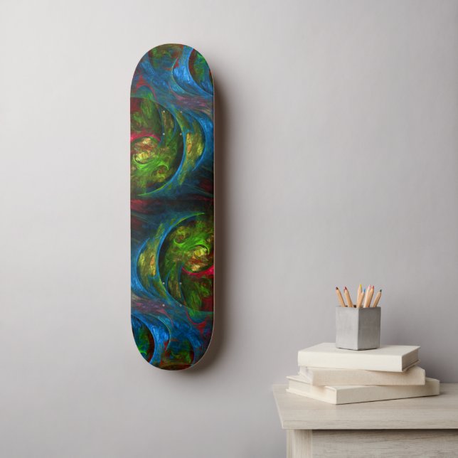 Genesis Blue Abstract Art Skateboard (Wall Art)