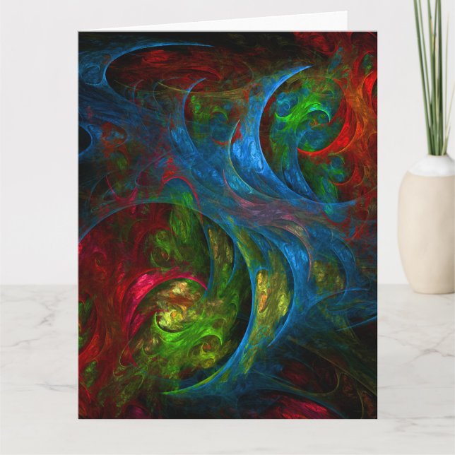 Genesis Blue Abstract Art Thank You Card (Front)