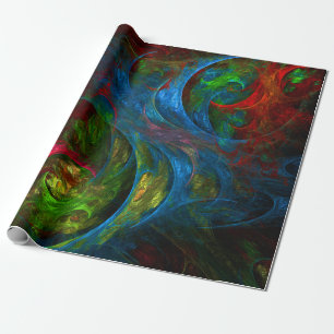 Genesis Blue Abstract Art Wrapping Paper