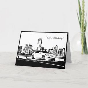 Genesis Coupe City shot — Car themed Birthday Card