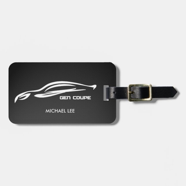 Genesis Coupe White Silhouette Logo Luggage Tag (Front Horizontal)
