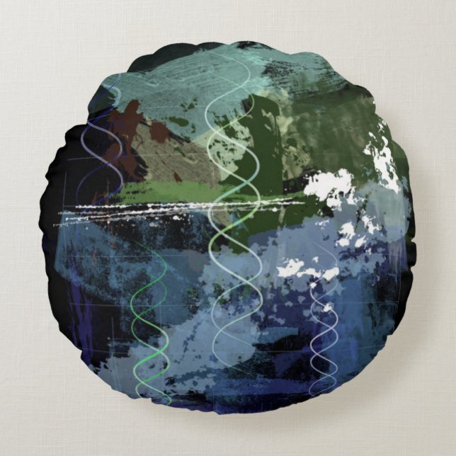 Genesis Day 5: Creatures Round Cushion (Front)