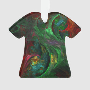 Genesis Green Abstract Art Acrylic Shirt Ornament