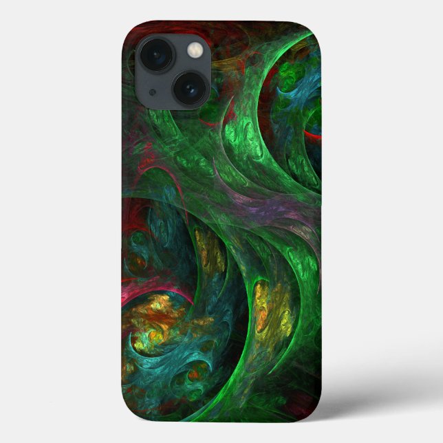 Genesis Green Abstract Art Case-Mate iPhone Case (Back)