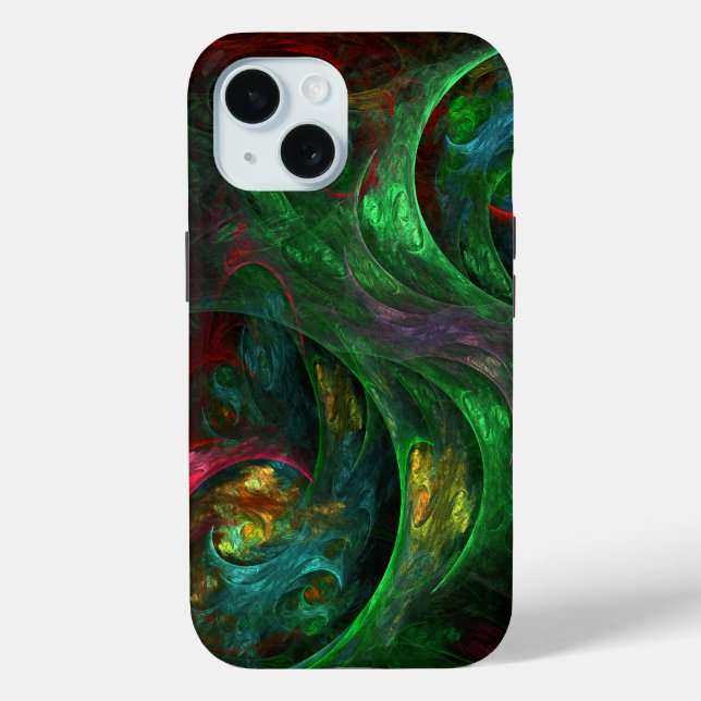 Genesis Green Abstract Art Case-Mate iPhone Case (Back)