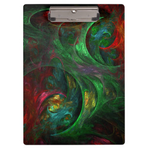 Genesis Green Abstract Art Clipboard
