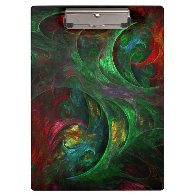 Genesis Green Abstract Art Clipboard (Front)