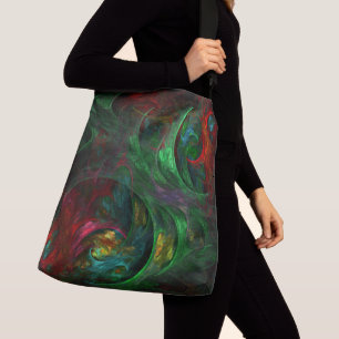 Genesis Green Abstract Art Cross Body Crossbody Bag