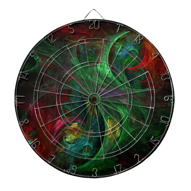 Genesis Green Abstract Art Dartboard (Front)