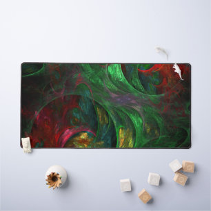 Genesis Green Abstract Art Desk Mat