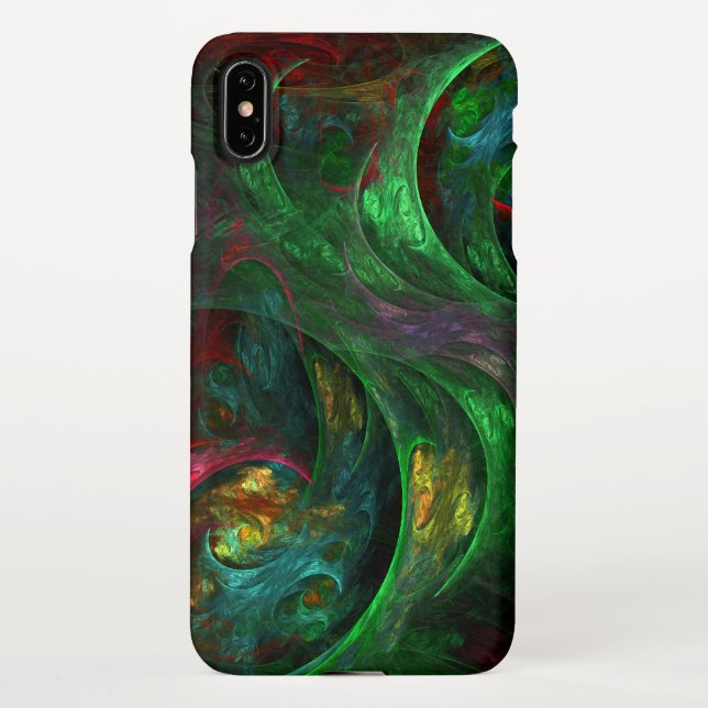 Genesis Green Abstract Art Matte iPhone Case (Back)