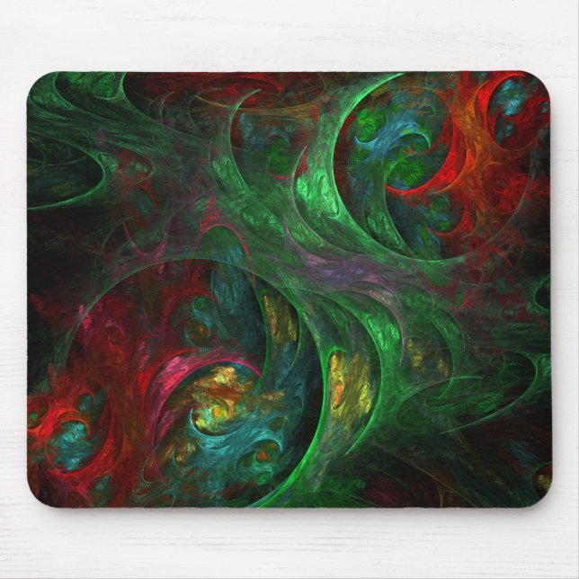 Genesis Green Abstract Art Mousepad (Front)