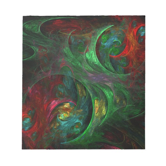 Genesis Green Abstract Art Notepad (Front)