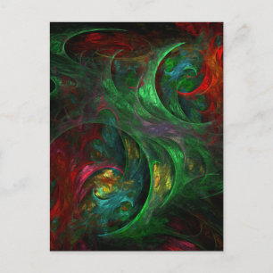 Genesis Green Abstract Art Postcard