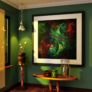 Genesis Green Abstract Art Print