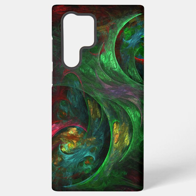 Genesis Green Abstract Art Samsung Galaxy S22 Ultra Case (Back)