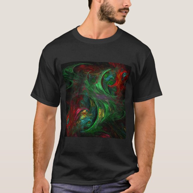 Genesis Green Abstract Art T-Shirt (Front)