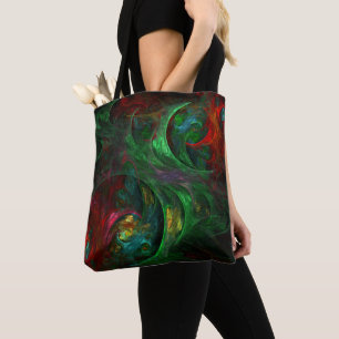 Genesis Green Abstract Art Tote Bag