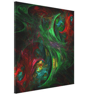 Genesis Green Abstract Art Wrapped Canvas Print