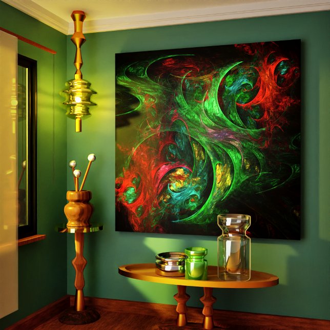 Genesis Green Abstract Art Wrapped Canvas Print (Genesis Green Abstract Art Wrapped Canvas Print)