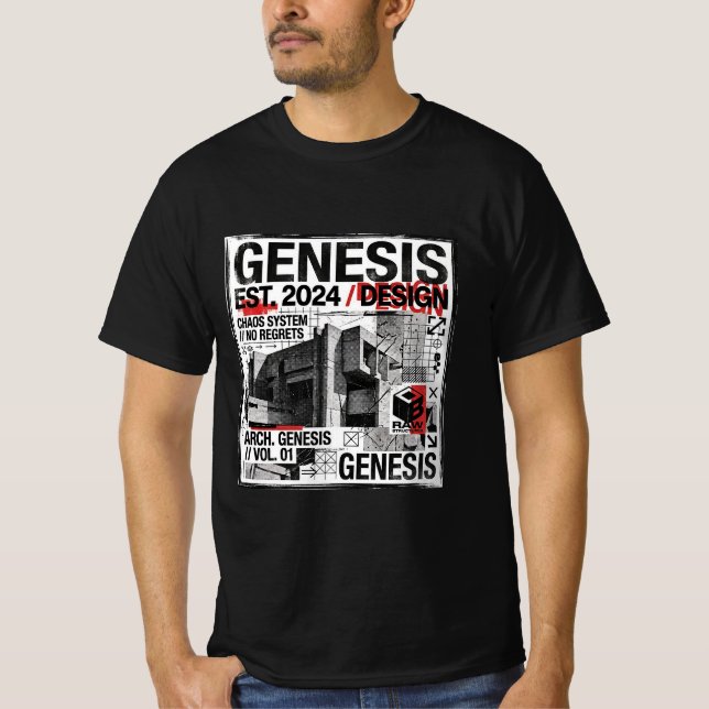 Genesis Industrial Brutalist Architecture T-Shirt (Front)