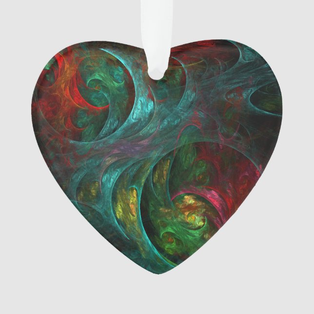 Genesis Nova Abstract Art Acrylic Heart Ornament (Front)