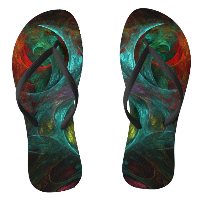Genesis Nova Abstract Art Flip Flops (Footbed)