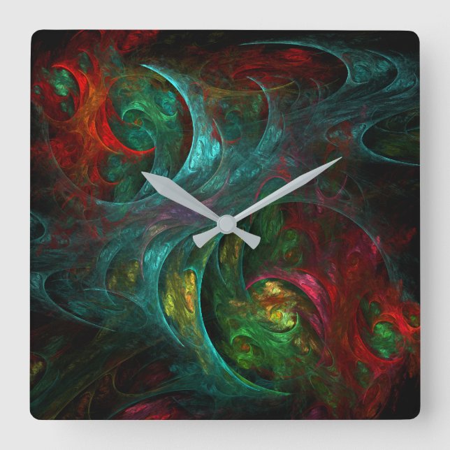 Genesis Nova Abstract Art Square Square Wall Clock (Front)