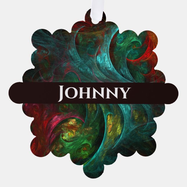 Genesis of Colour Living Fractal Universe Tree Decoration Card (Front)