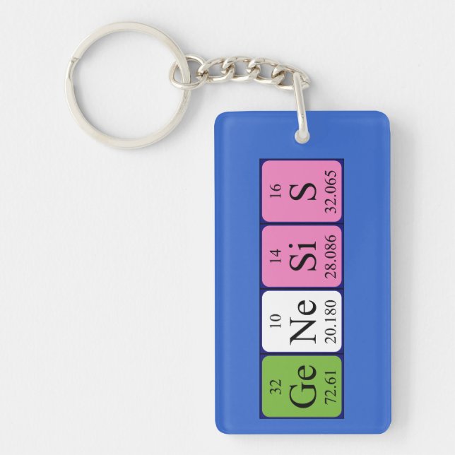Genesis periodic table name keyring (Front)
