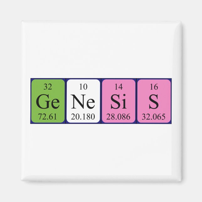 Genesis periodic table name magnet (Front)