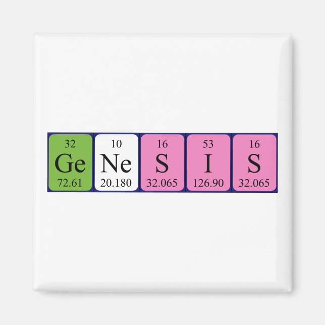 Genesis periodic table name magnet (Front)