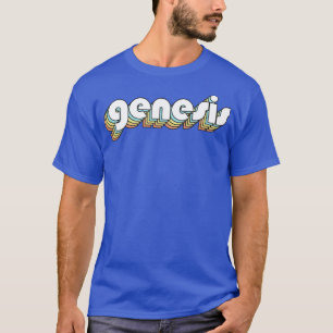 Genesis Retro Rainbow Typography Faded Style T-Shirt