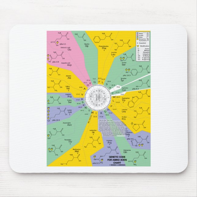 Genetic Code For Amino Acids (Chart Wheel) Mouse Mat (Front)