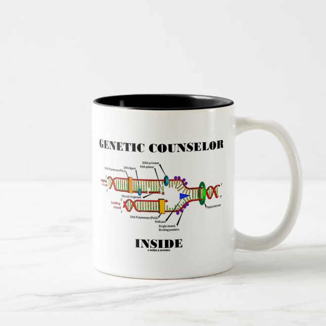 Genetic Counsellor Inside (DNA Replication) Two-Tone Coffee Mug (Right)