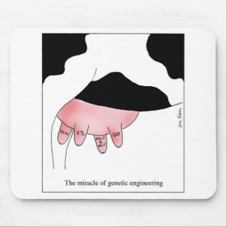 Genetic Engineering Cow GMO Udder Cartoon Mouse Mat
