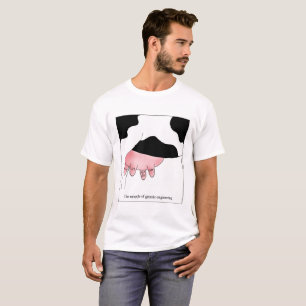 Genetic Engineering Cow GMO Udder Cartoon T-Shirt