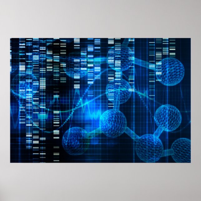 Genetic Science Research as a Medical Abstract Art Poster (Front)