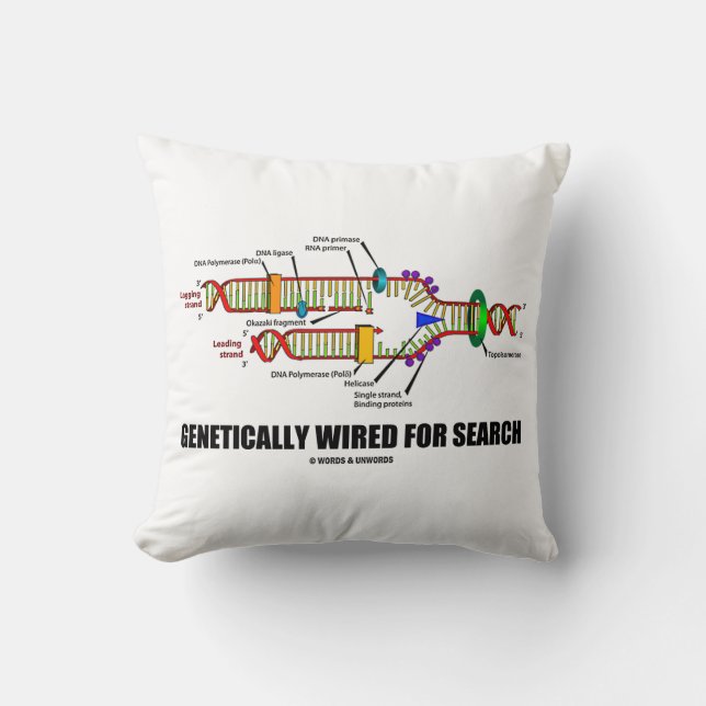 Genetically Wired For Search DNA Replication Humou Cushion (Front)