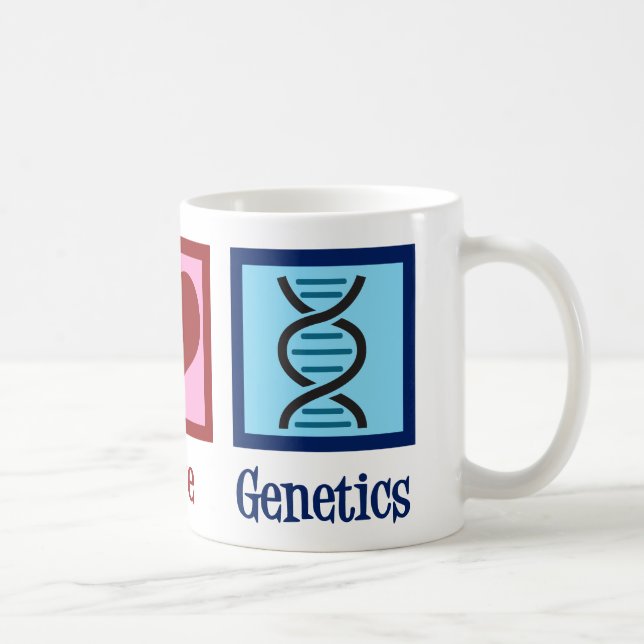 Geneticist Peace Love Genetics Company Coffee Mug (Right)