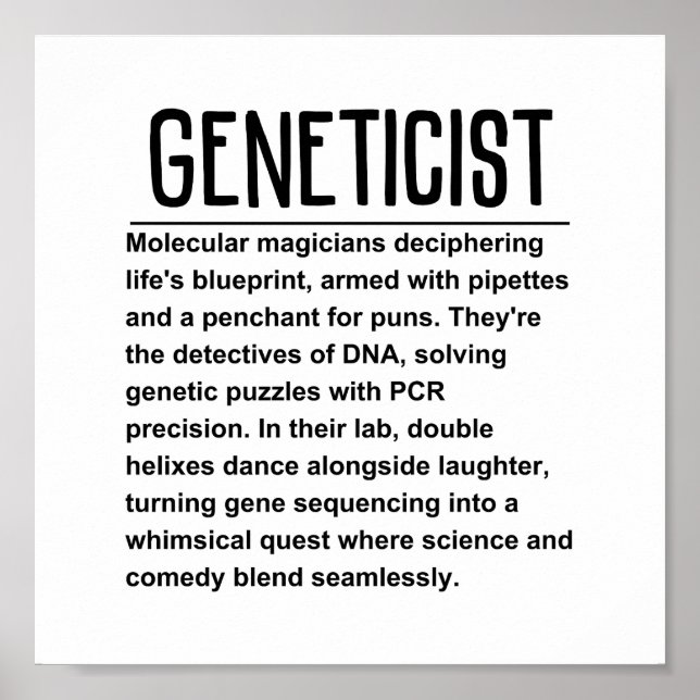 Geneticist Poster (Front)